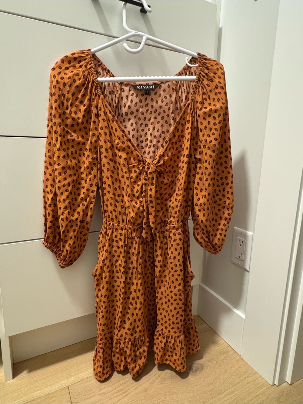 Kivari Dylan Tie Front Mini Dress Dylan Leopard | Size Small